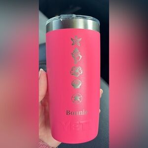 Pink Tumbler with Silver Sea Life Design